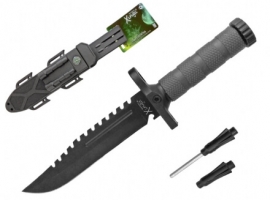 Faca Esportiva C/ Bainha - Bússola, Apito e Amolador 