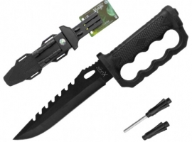 Faca Esportiva C/ Bainha - Bússola, Apito e Amolador 