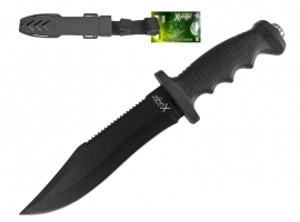 Faca esportiva preta c/ bainha plástica xv3149