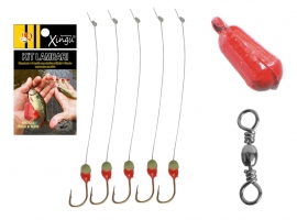 Kit Lambari Cartela 5 Anzóis + 1 Girador