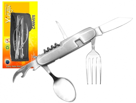 Canivete Multi Funções Inox C/ Bainha