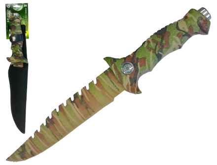 Faca Esportiva Camuflada 30cm c/ Bússola